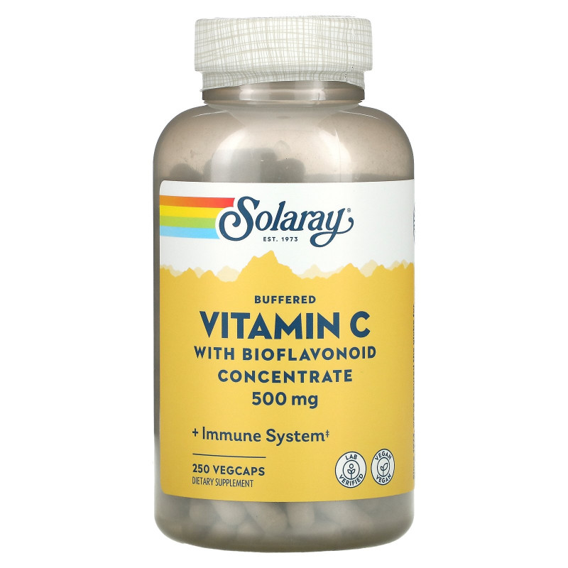 Solaray, Витамин C с концентратом биофлавоноидов, 500 мг, 250 капсул с оболочкой из ингредиентов растительного происхождения