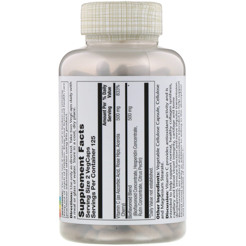 Solaray, Vitamin C Bioflavonoids,  500 mg, 250 VegCaps