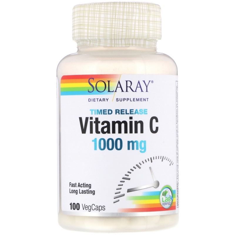 Solaray, Витамин С, 1000 мг, 100 вегетарианских капсул