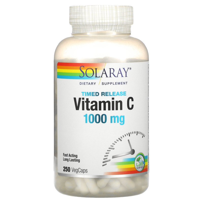 Solaray, Vitamin C Timed-Release, 1,000 mg, 250 VegCaps