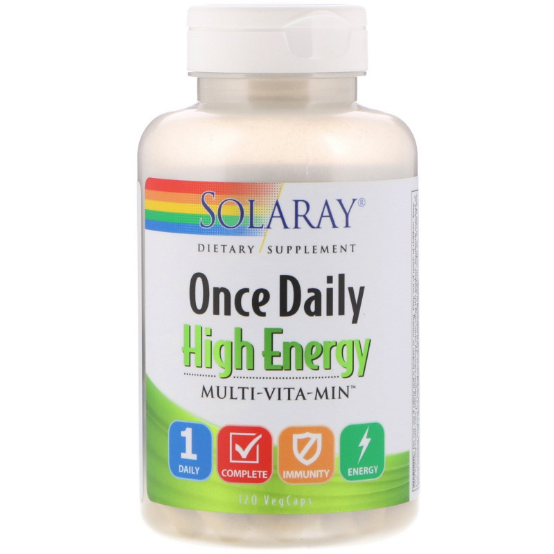 Solaray, Одна капсула в день, Multi-Vita-Min энергетическая добавка, 120 вегетарианских капсул