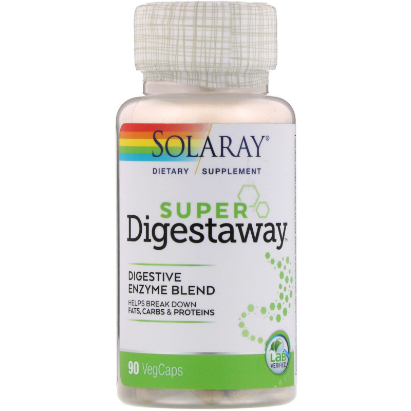 Solaray, Super Digestaway (отличное пищеварение), 90 капсул