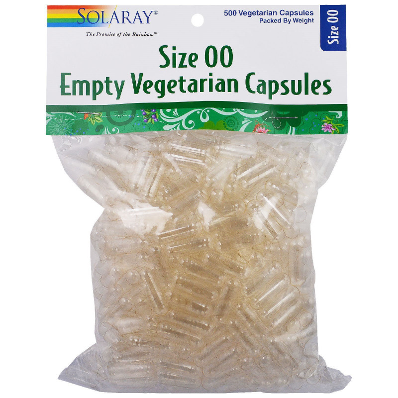 Solaray, Пустые растительные капсулы, размер 00, 500 вегетарианских капсул