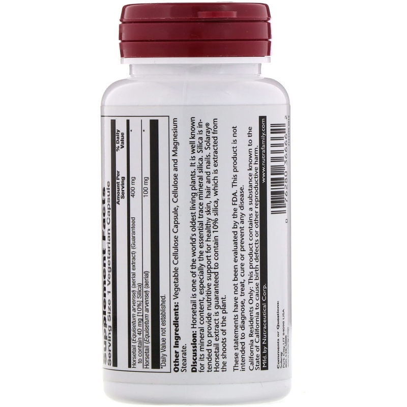 Solaray, Horsetail Extract, 400 mg, 60 Vegetarian Capsules