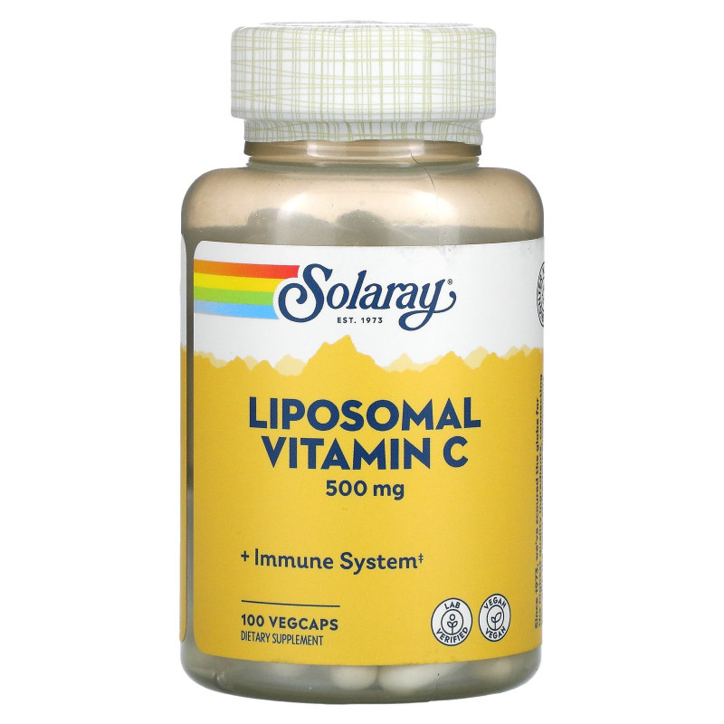 Solaray, Липосомный витамин С, 500 мг, 100 вегетарианских капсул