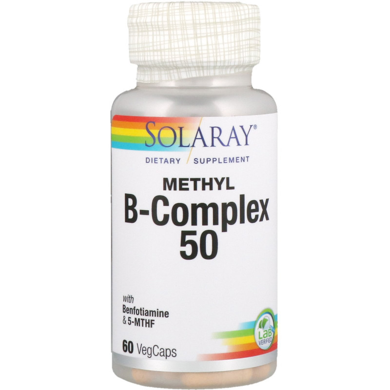Solaray, Метил B-комплекс 50, 60 вегетарианских капсул