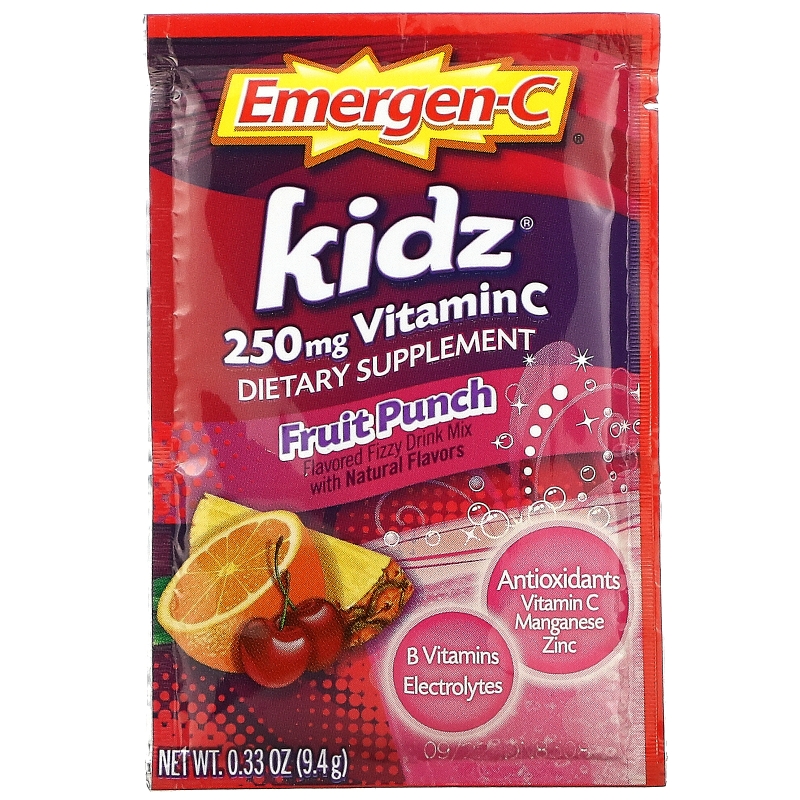 Emergen-C, для детей, фруктовый пунш, 30 пакетиков, 9,7 унций (2,6 гр)