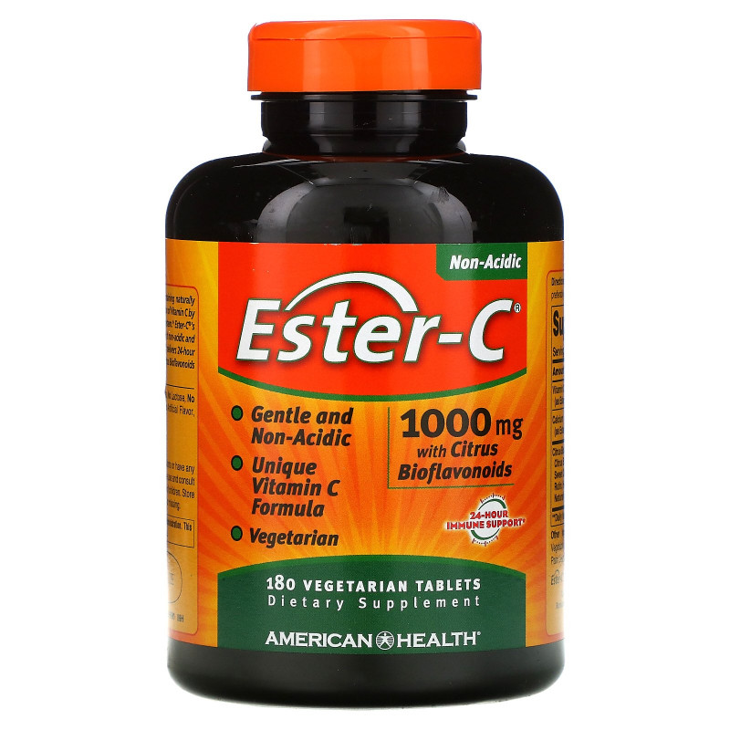 American Health, Эстер-C, 1000 мг с биофлавоноидами цитрусовых, 180 таблеток на растительной основе