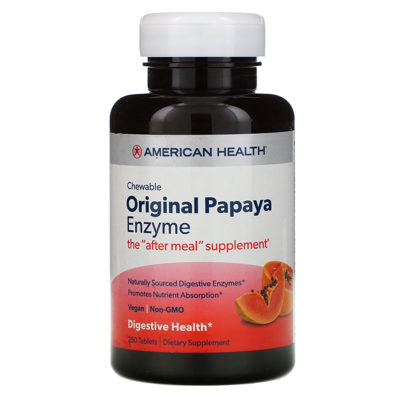 American Health, Жевательный оригинальный фермент папайи, 250 жевательных таблеток