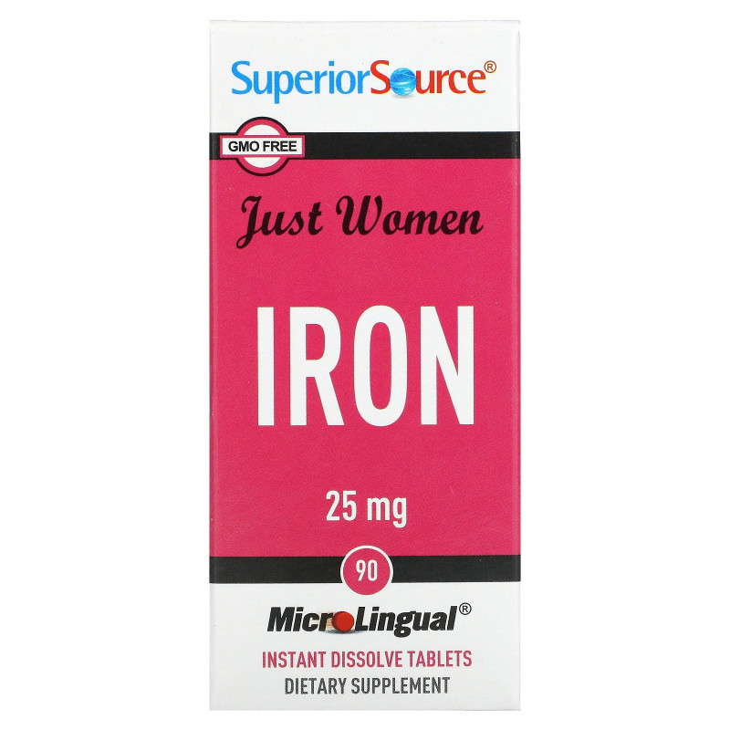 Superior Source, Just Women, железо, 25 мг, 90 микролингвальных быстрорастворимых таблеток