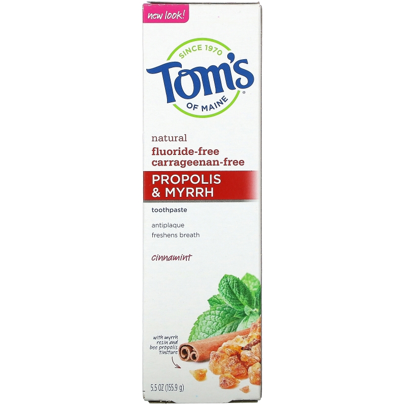 Tom's of Maine, Зубная паста с прополисом и мятой без содержания фторида, гессонит, 5.5 унций (155.9 г)