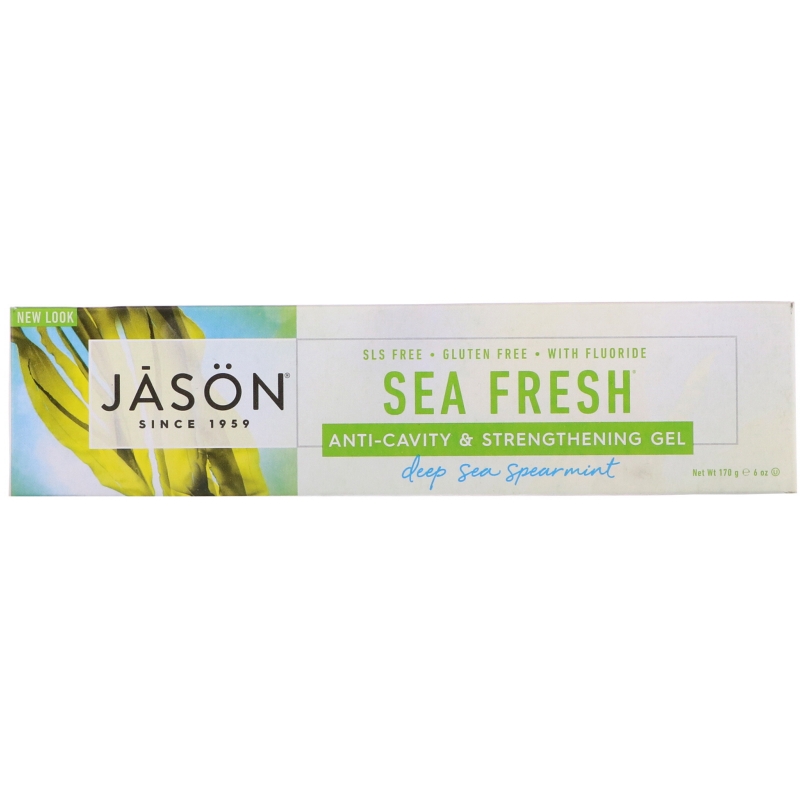 Jason Natural, Морская свежесть, Паста, удаляющая налет и укрепляющая зубы, Мятный вкус, 6 унций (170 г)