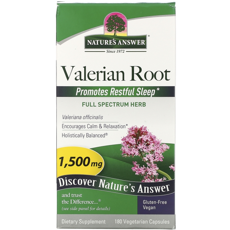 Nature's Answer, «Полный спектр», корень валерианы, 1500 мг, 180 растительных капсул