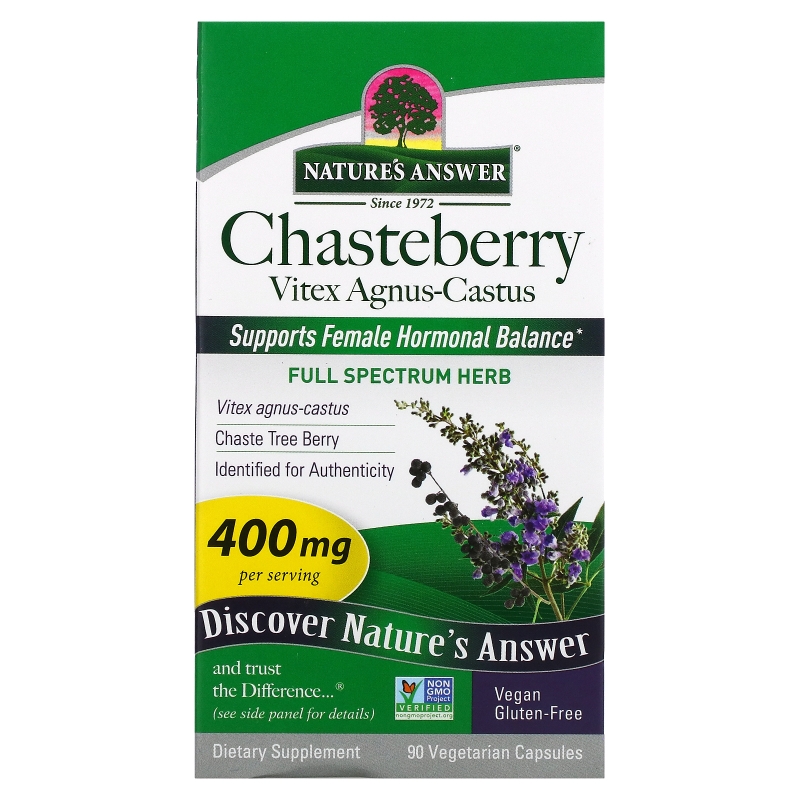 Nature's Answer, Chasteberry, Vitex Agnus-Castus, 400 mg, 90 Vegetarian Capsules