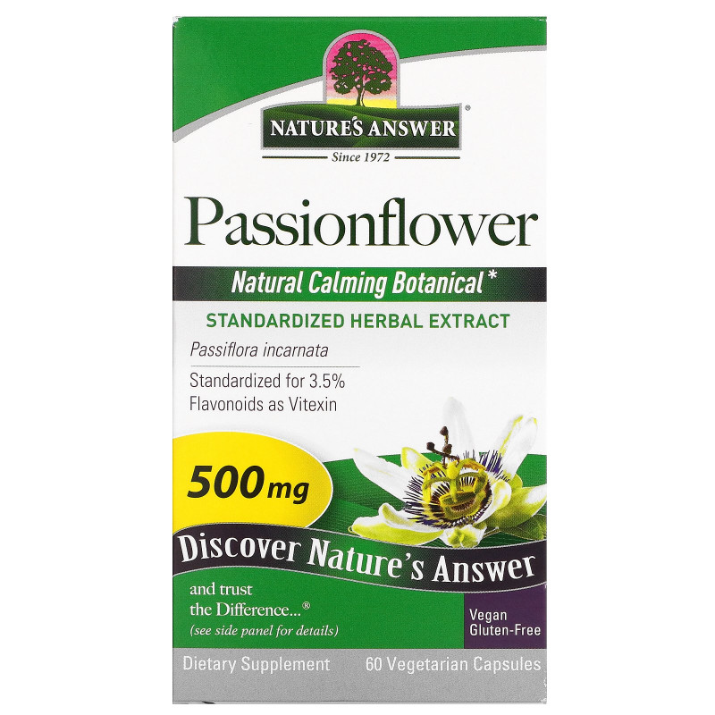 Nature's Answer, Страстоцвет, 500 мг, 60 растительных капсул