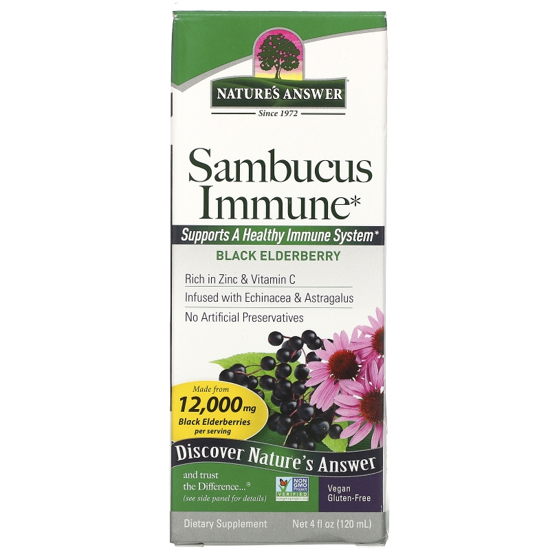 Nature's Answer, Sambucus Immune, черная бузина для иммунитета, 5000 мг, 4 жидких унции (120 мл)