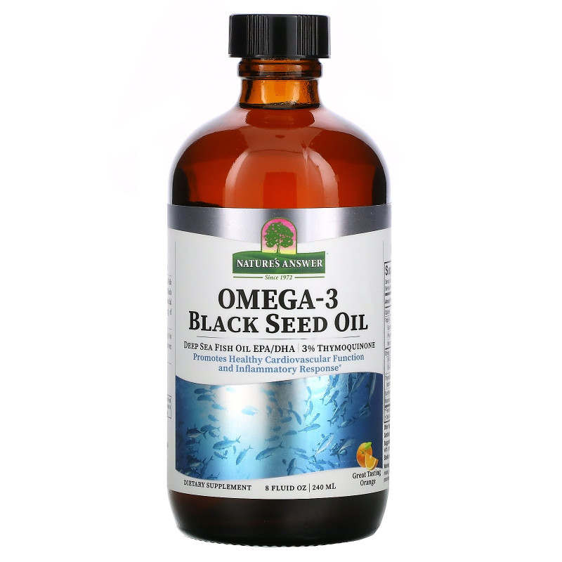 Nature's Answer, Omega-3 with Black Seed Oil,  Great Tasting Orange, 8 fl oz (240 ml)