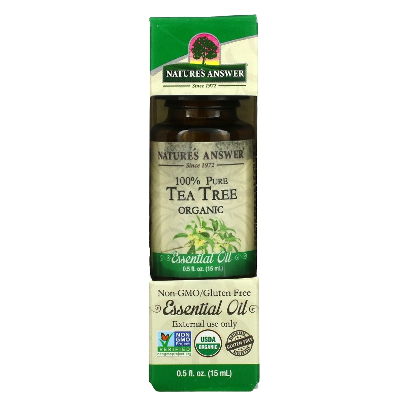 Nature's Answer, Органические эфирные масла, масло чайного дерева, 0,5 жидких унций (15 мл)