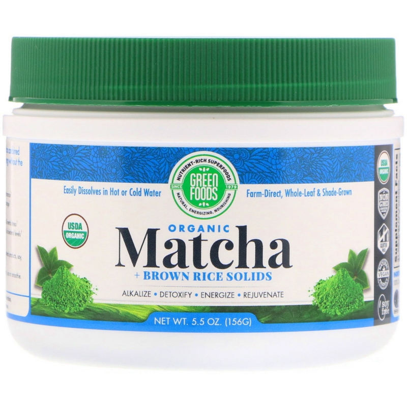 Green Foods Corporation, Organic Matcha + Brown Rice Solids, 5.5 oz (156 g)