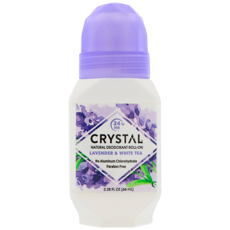Crystal Body Deodorant, Натуральный роликовый дезодорант, лаванда и белый чай, 2,25 ж. унц. (66 мл)