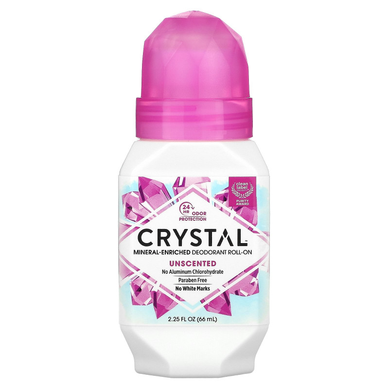 Crystal Body Deodorant, Минеральный шариковый дезодорант, без запаха, 2,25 ж. унц. (66 мл)
