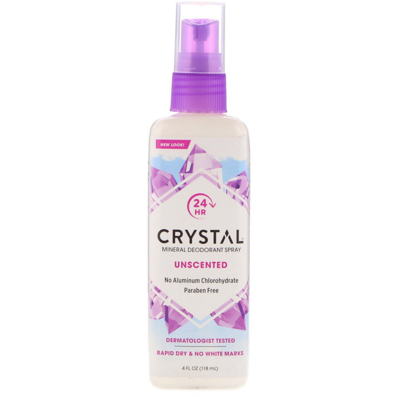 Crystal Body Deodorant, Минеральный спрей-дезодорант, без ароматизаторов, 4 жидк. унц. (118 мл)