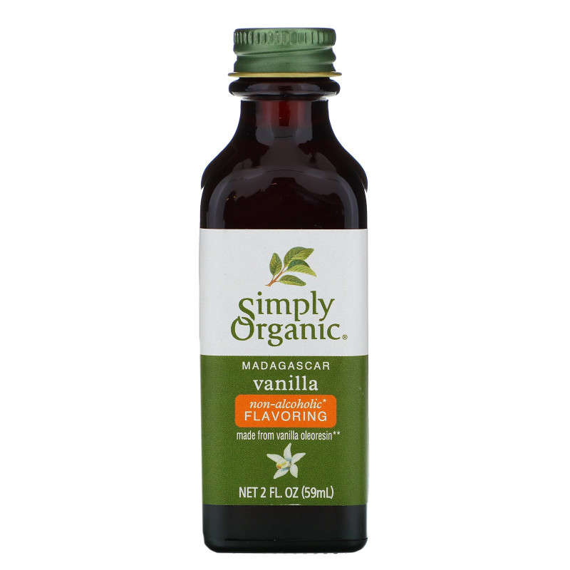 Simply Organic, Мадагаскарсая ваниль, безалкогольный ароматизатор, выращено на ферме, 2 жидких унций (59 мл)