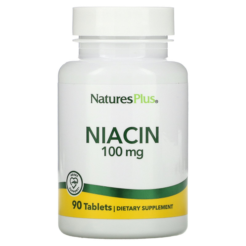 Nature's Plus, Ниацин, 100 мг, 90 таблеток