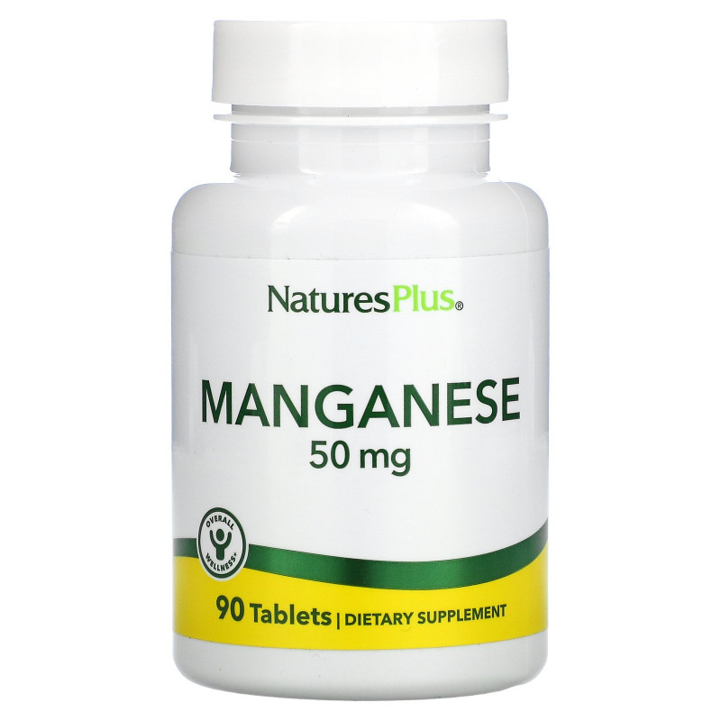Nature's Plus, Марганец, 50 мг, 90 таблеток