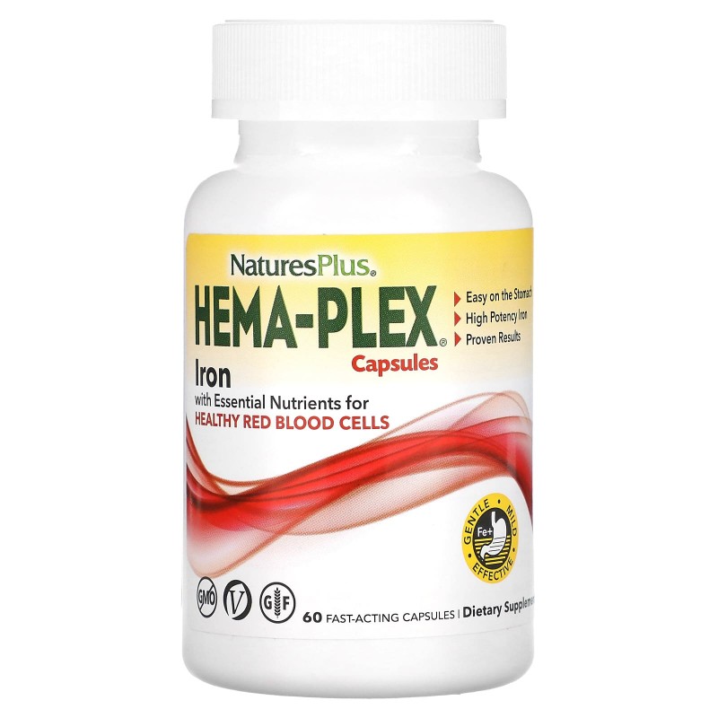 Nature's Plus, Hema-Plex, 60 вегетарианских капсул