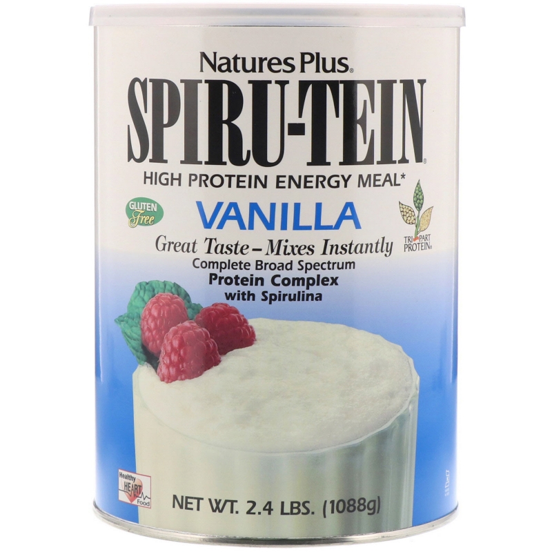 Nature's Plus, Spiru-Tein, энергетический продукт с высоким содержанием белка, со вкусом ванили, 2,4 фунта (1088 г)