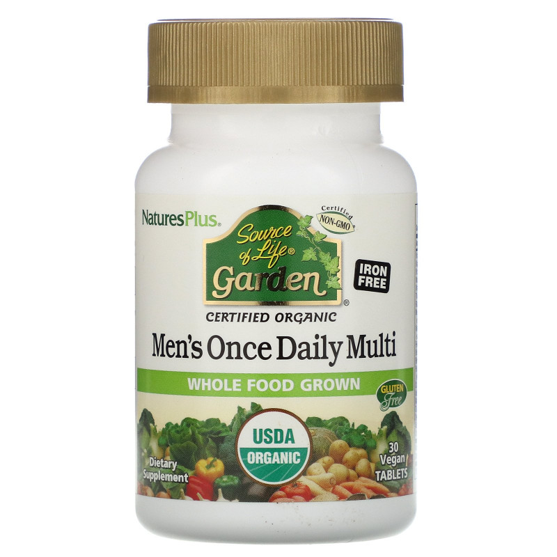 Nature's Plus, Source of Life Garden, мультивитамины для мужчин для приема один раз в день, 30 веганских таблеток