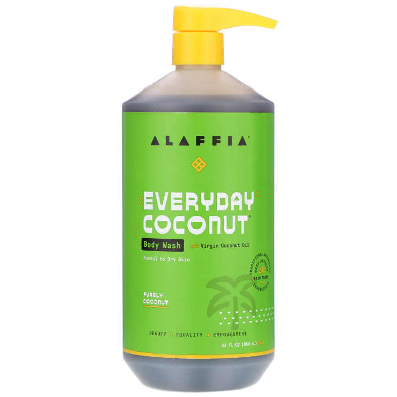 Alaffia, Everyday Coconut, гель для душа, для нормальной и сухой кожи, чистый кокос, 950 мл (32 жидк. Унции)