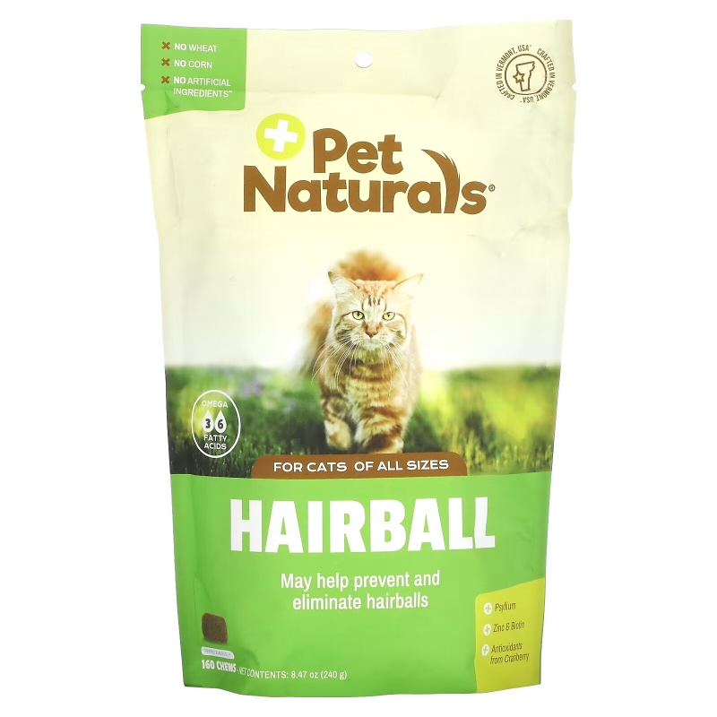 Pet Naturals, Hairball, For Cats, All Sizes, Approx. 160 Chews, 8.47 oz (240 g)