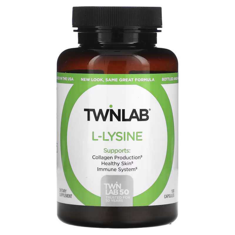 Twinlab, L-лизин, 500 мг, 100 капсул