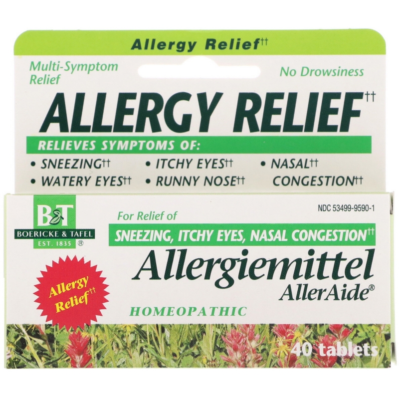 Boericke & Tafel Облегчение Аллергии Allergiemittel AllerAide 40 таблеток