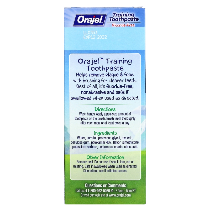 Orajel, Paw Patrol Training, зубная паста, не содержит фториды, фруктовый вкус, 1,5 унц. (42,5 г)