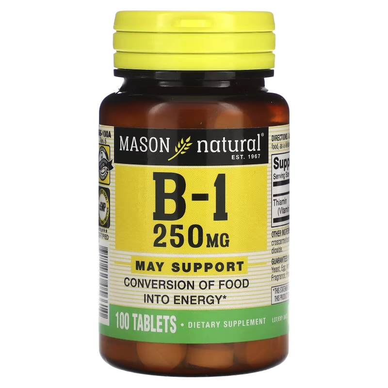 Mason Natural Витамин B-1 250 мг 100 таблеток