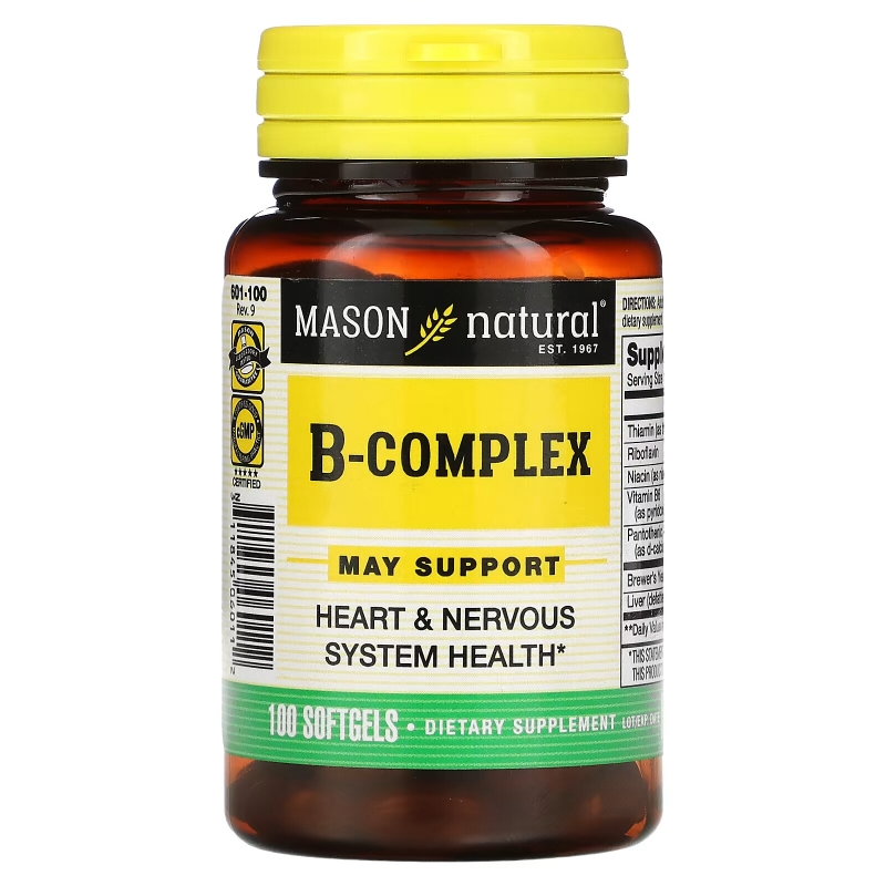 Mason Natural, B Liquid Complex, 100 мягких капсул