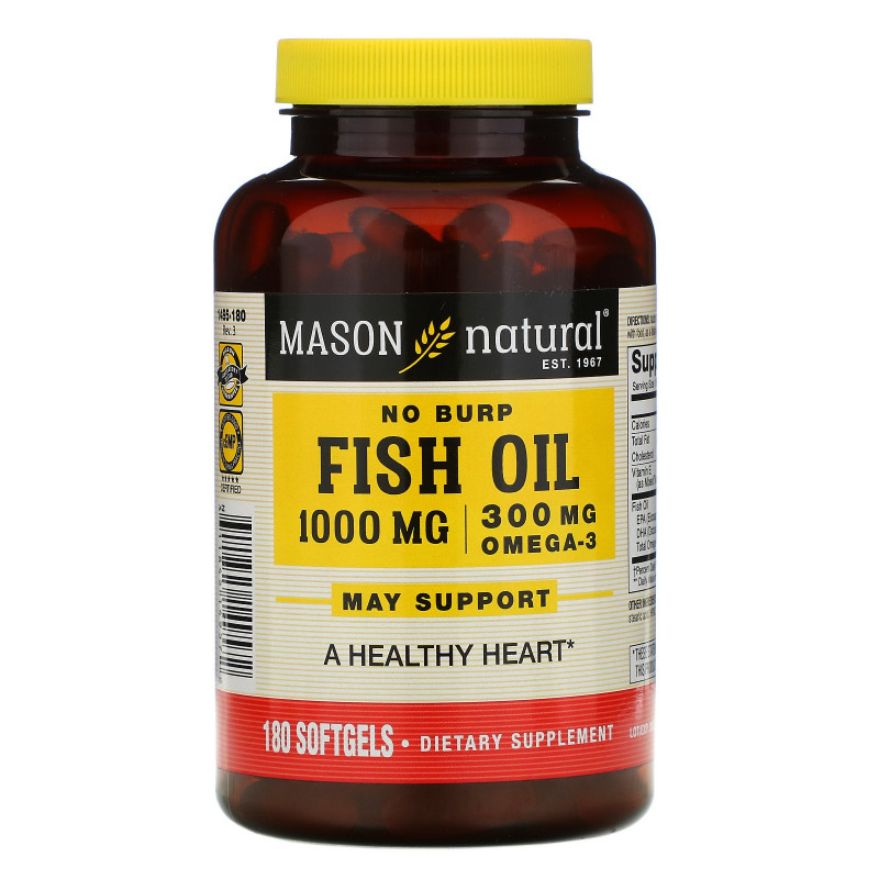 Mason Natural, Fish Oil, 1000 mg, 180 Softgels