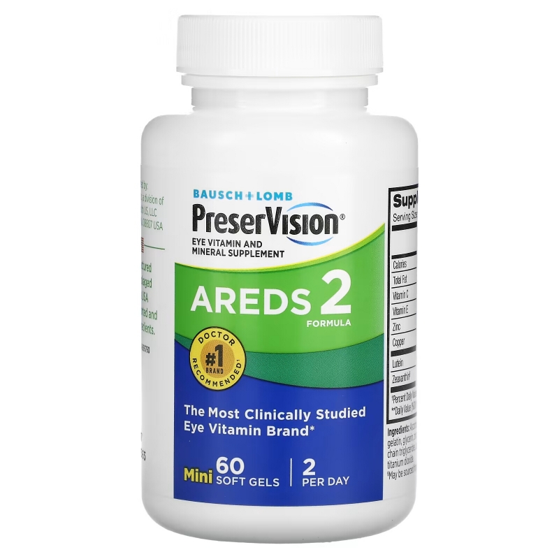Bausch & Lomb PreserVision, AREDS 2 Formula, 60 Soft Gels