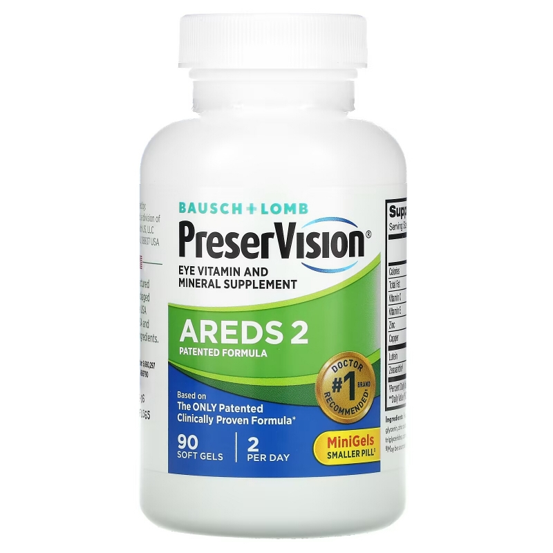 Bausch & Lomb PreserVision, AREDS 2 Formula, 90 Soft Gels