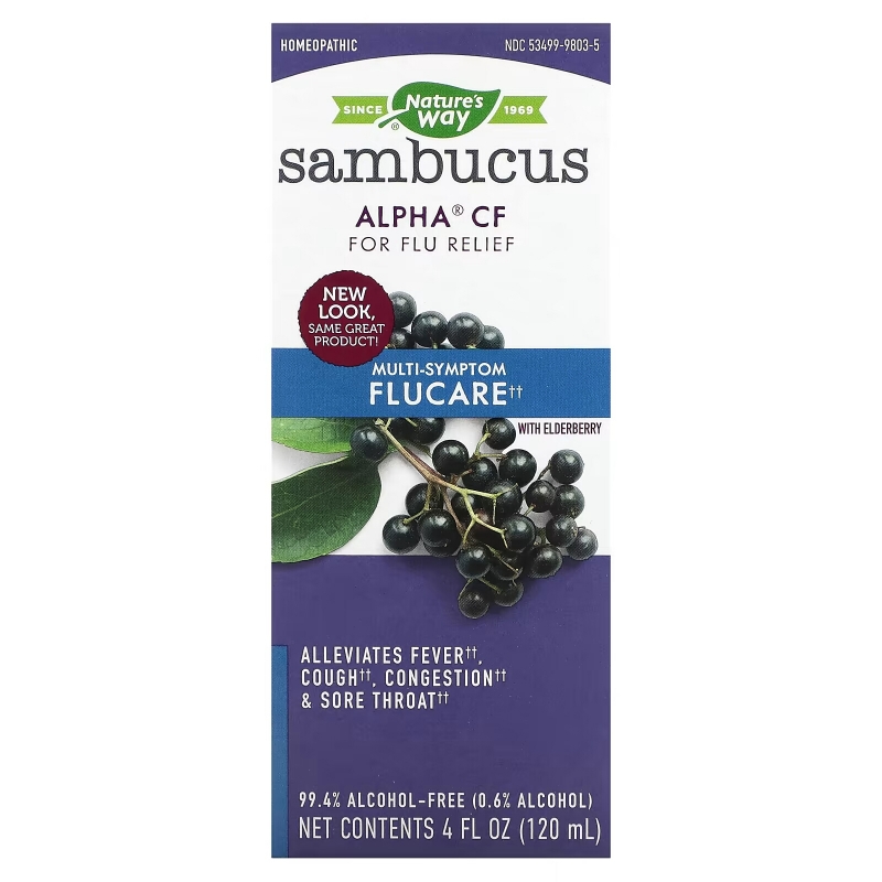 Nature's Way, Sambucus, Alpha CF, Multi-Symptom Flucare, With Elderberry, 4 fl oz (120 ml)