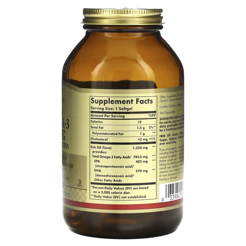 Solgar, Kosher Omega-3, 740 mg, 100 Softgels