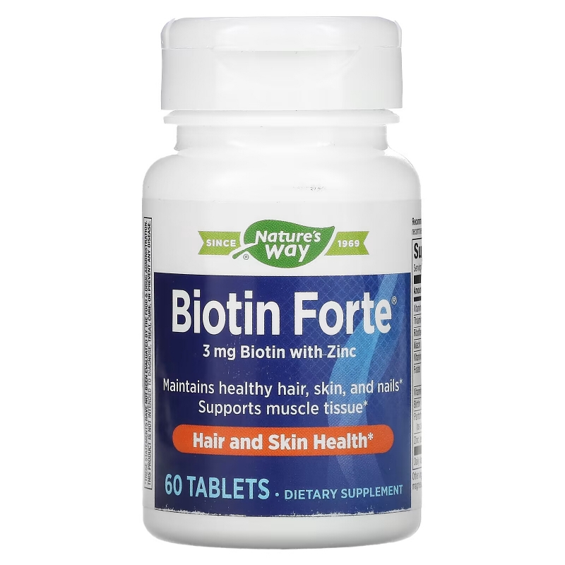 Enzymatic Therapy Biotin Forte 3 мг с цинком 60 таблеток