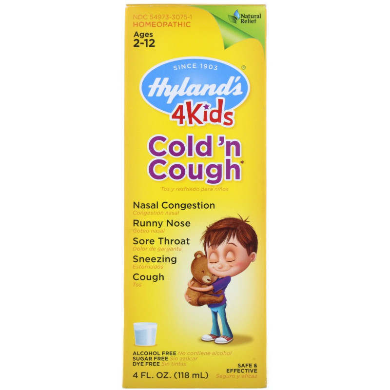 Hyland's Средство для устранения 4 симптомов простуды для детей  4 жидких унции (118 мл)