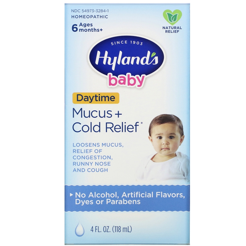 Hyland's, Baby, Mucus + Cold Relief Day Time, Ages 6 Months +, 4 fl oz (118 ml)