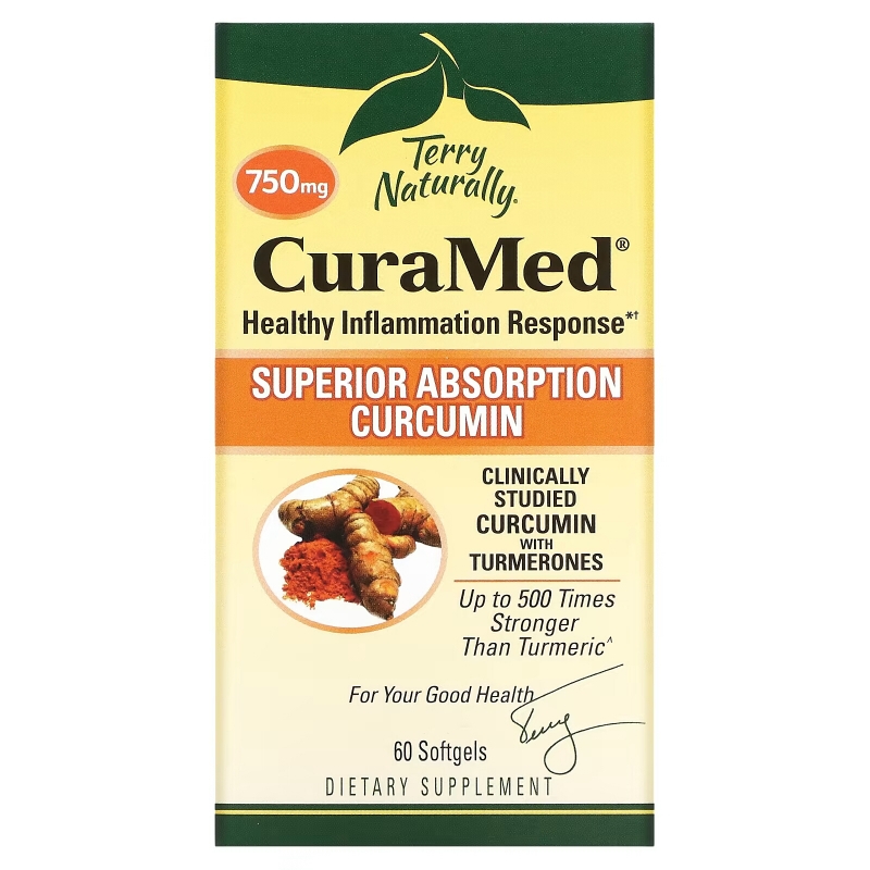 Terry Naturally, CuraMed, 750 мг, 60 мягких таблеток