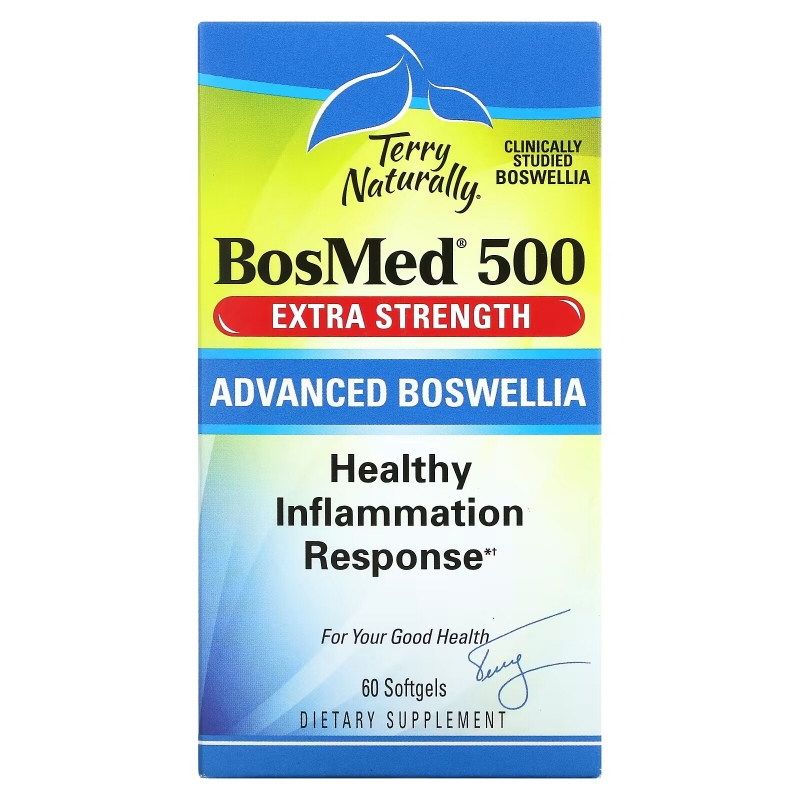Terry Naturally, BosMed 500, Экстра сила, Улучшенная босвелия, 500 мг, 60 мягких капсул