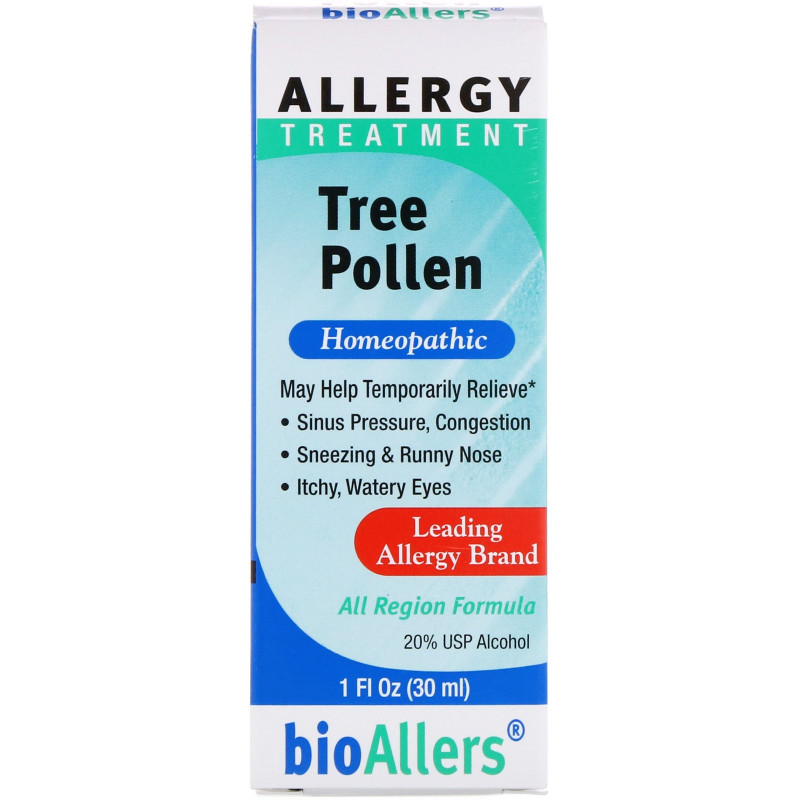 NatraBio BioAllers Tree Pollen Средство от Аллергии 1 жидкая унция (30 мл)